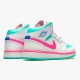 555112-102 Repsneakers Jordan 1 Mid White Pink Green Soar (GS)