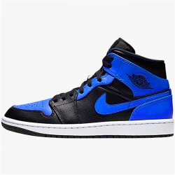 554724-077 Repsneakers Jordan 1 Mid Hyper Royal Tumbled Leather