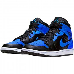 554724-077 Repsneakers Jordan 1 Mid Hyper Royal Tumbled Leather