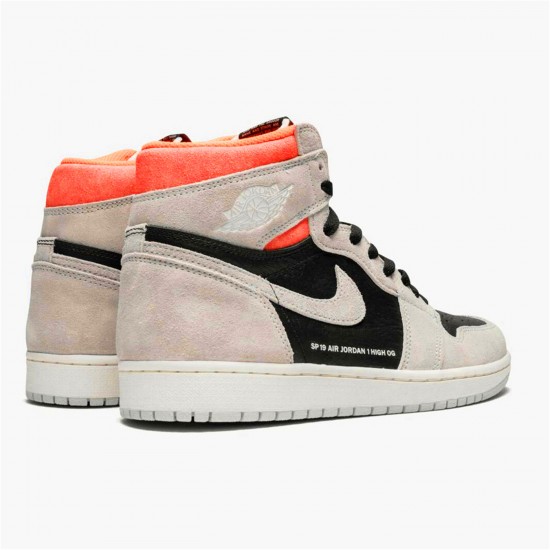 555088-018 Repsneakers Jordan 1 Retro High Neutral Grey Hyper Crimson